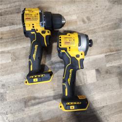 HOUSTON LOCATION - AS-IS Dewalt DCK225D2 20V MAX ATOMIC Brushless Compact Lithium-Ion 1/2 in. Cordless Drill Driver and 1/4 in. Impact Driver Combo Kit with 2 Batteries 2 Ah