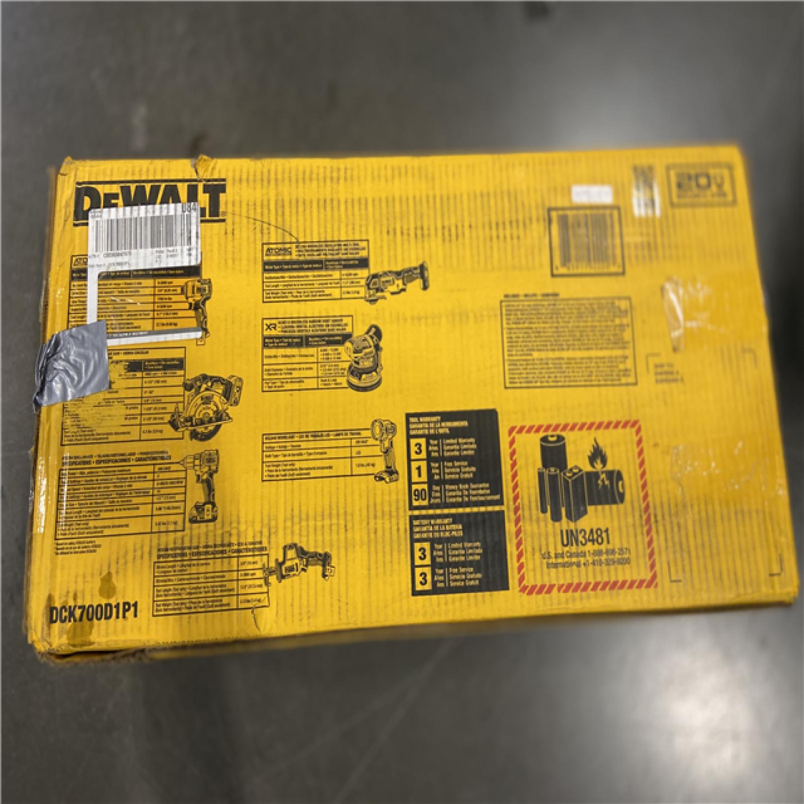 AS-IS DEWALT 20-Volt MAX Lithium-Ion Cordless 7-Tool Combo Kit with 2.0 Ah Battery, 5.0 Ah Battery and Charger