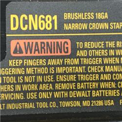 AS-IS DEWALT Cordless 18-Gauge Narrow Crown Stapler (Tool Only)