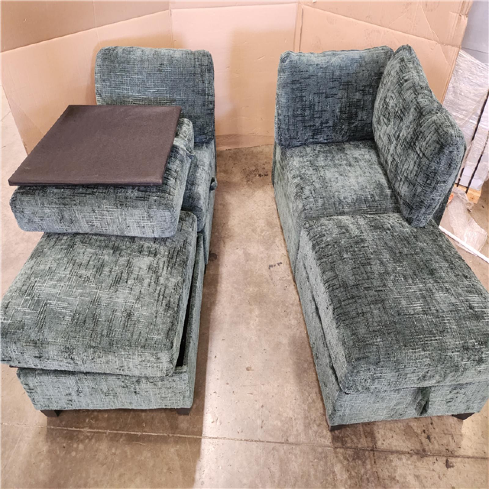 Phoenix AS-IS Green 4 Piece Sectional Sofa