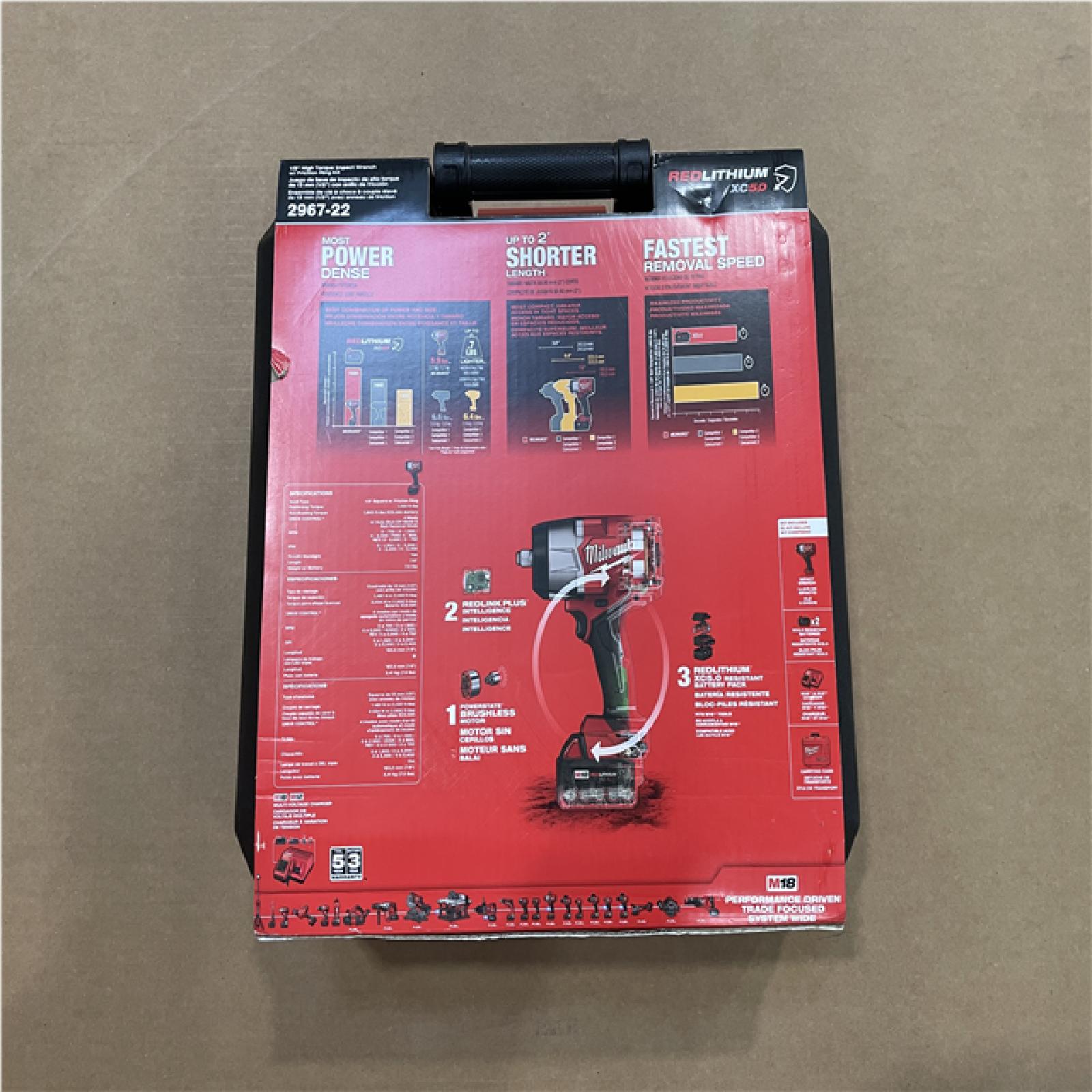 DALLAS LOCATION- MILWAUKEE M18 FUEL 18V Lithium-Ion Brushless Cordless High-Torque 1/2 in. Impact Wrench Kit 5.0 Ah.