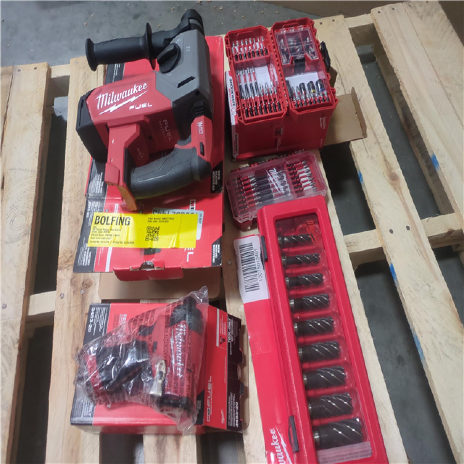 CALIFORNIA AS-IS MILWAUKEE BUNDLE  ROTARY HAMMER  HEX IMPACT DRIVER W/Addons