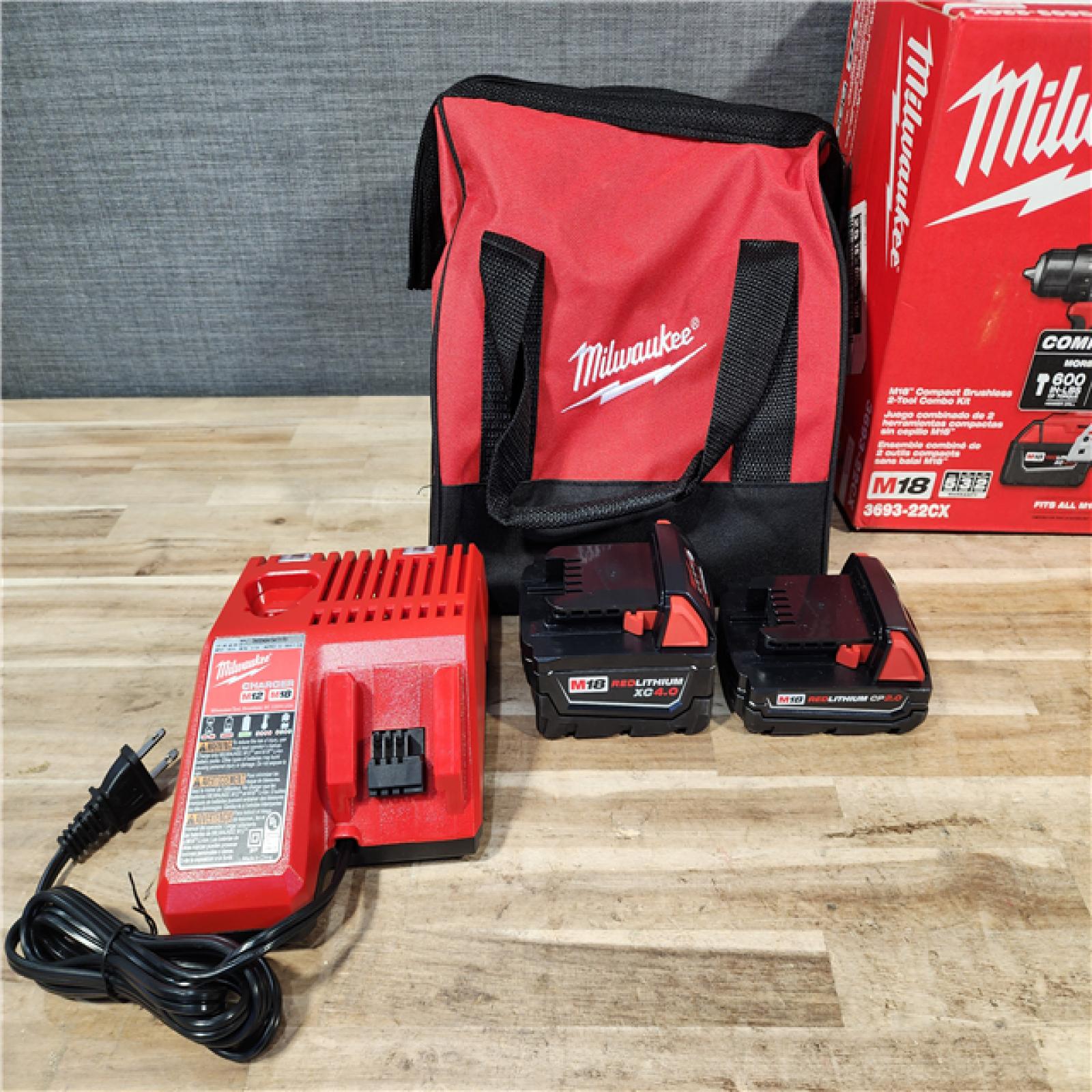 HOUSTON LOCATION - AS-IS Milwaukee 18-Volt Lithium-Ion Brushless Cordless Compact Hammer Drill/Impact Combo Kit