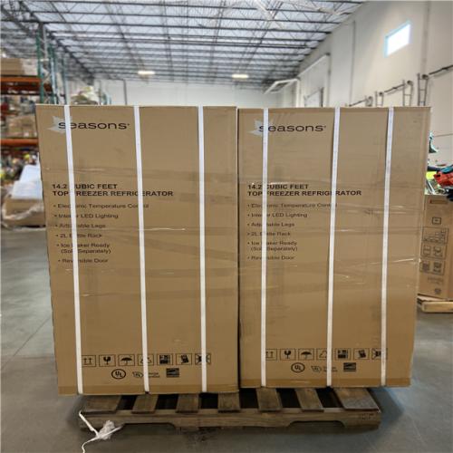 DALLAS LOCATION -Seasons ENERGY STAR 14.2 Cu. Ft. Top Freezer Refrigerator (2 UNITS)