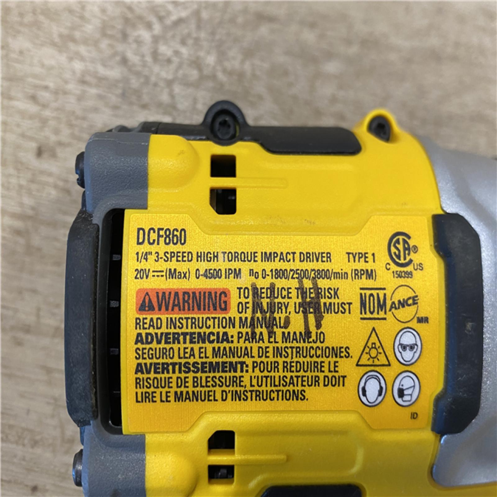 AS-IS DeWalt 20V MAX XR Lithium-Ion Cordless Impact Driver with 6.0 Ah Battery Pack and Charger Kit