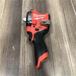 AS-IS  Milwaukee FUEL 12V Lithium-Ion Brushless Cordless Stubby 1/2 in. Impact Wrench with Pin Detent (Tool-Only)