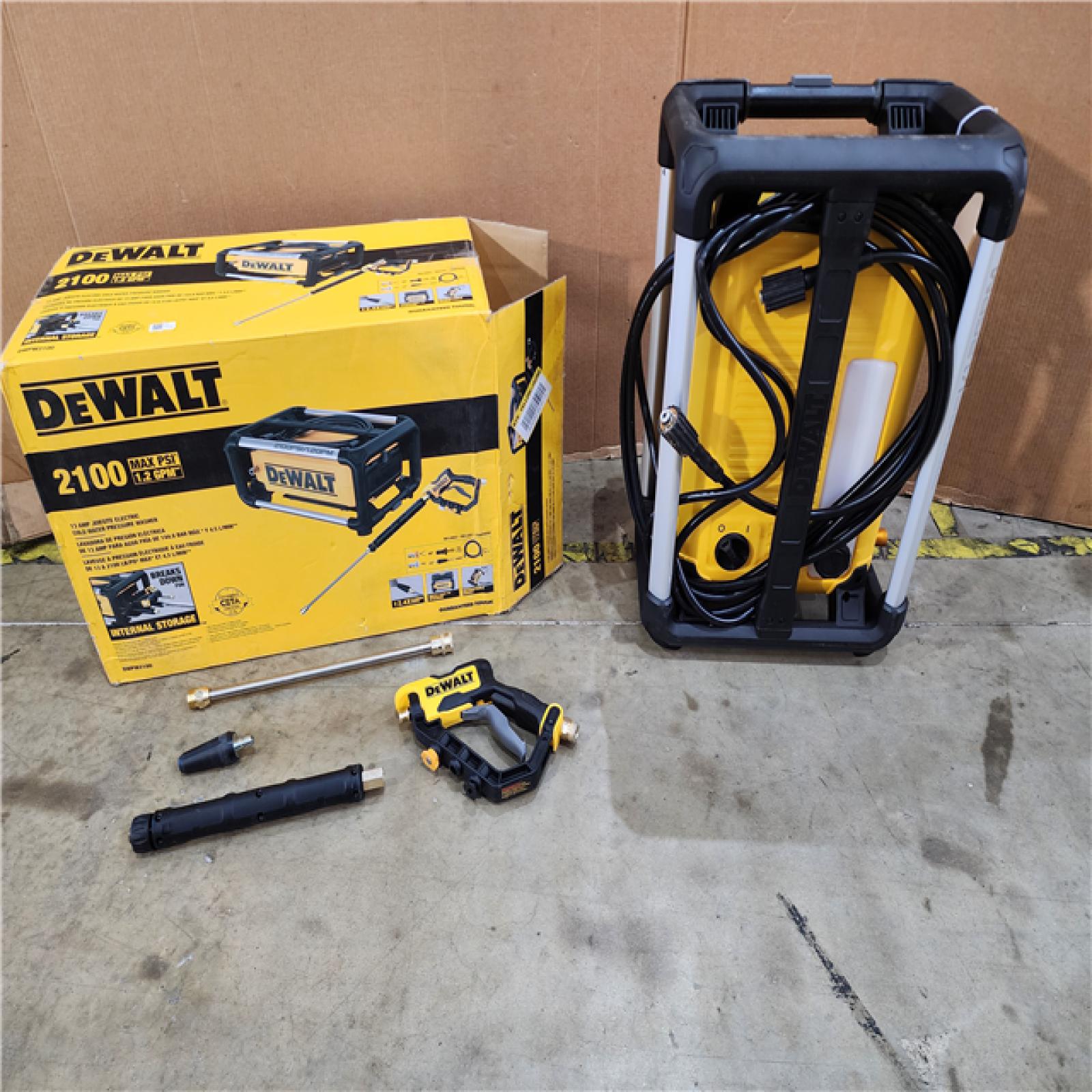 HOUSTON LOCATION - AS-IS DEWALT Electric Pressure Washer 2100 PSI Jobsite Power Washer DWPW2100