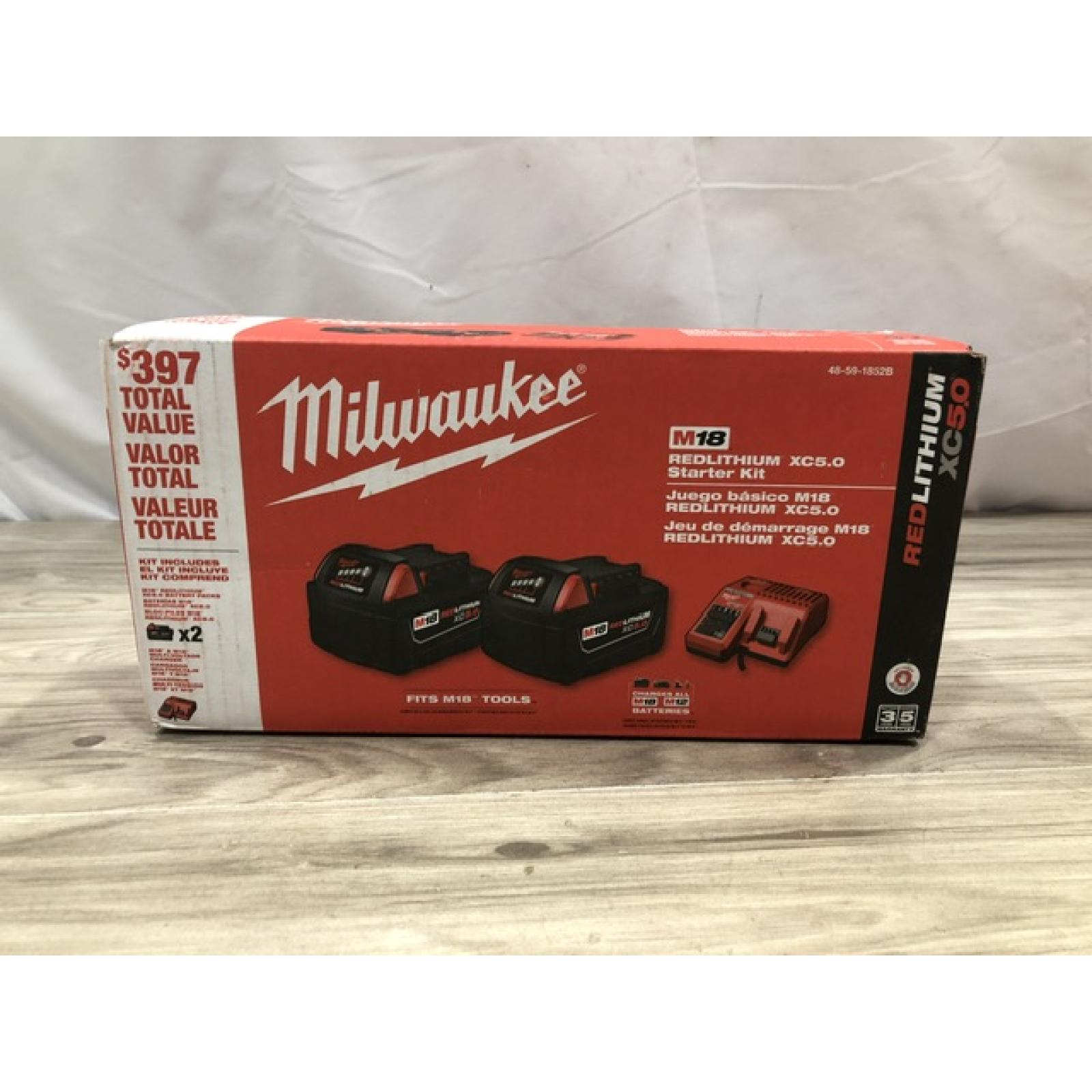 NEW! - Milwaukee M18 18-Volt Lithium-Ion XC Battery Starter Kit