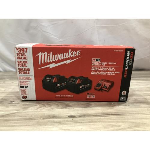 NEW! - Milwaukee M18 18-Volt Lithium-Ion XC Battery Starter Kit