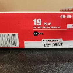 Phoenix NEW Milwaukee SHOCKWAVE 1/2 in. Drive SAE 6 Point Impact Socket Set (19-Piece) (SEALED)
