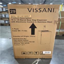 DALLAS LOCATION- VISSANI 18IN 1/6 Barrel Beer Keg Dispenser with Electronic Control in Stainless Steel