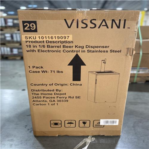 DALLAS LOCATION- VISSANI 18IN 1/6 Barrel Beer Keg Dispenser with Electronic Control in Stainless Steel