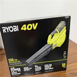 California NEW Sealed Box Ryobi 550 CFM 40V Blower Kit, Includes (1) Battery & Charger
