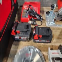 HOUSTON LOCATION - AS-IS Milwaukee M18 18-Volt Lithium-Ion Cordless Combo Tool Kit (5-Tool) with (1) 3.0Ah and (1) 1.5Ah Battery  (1) Charger  (1) Tool Bag