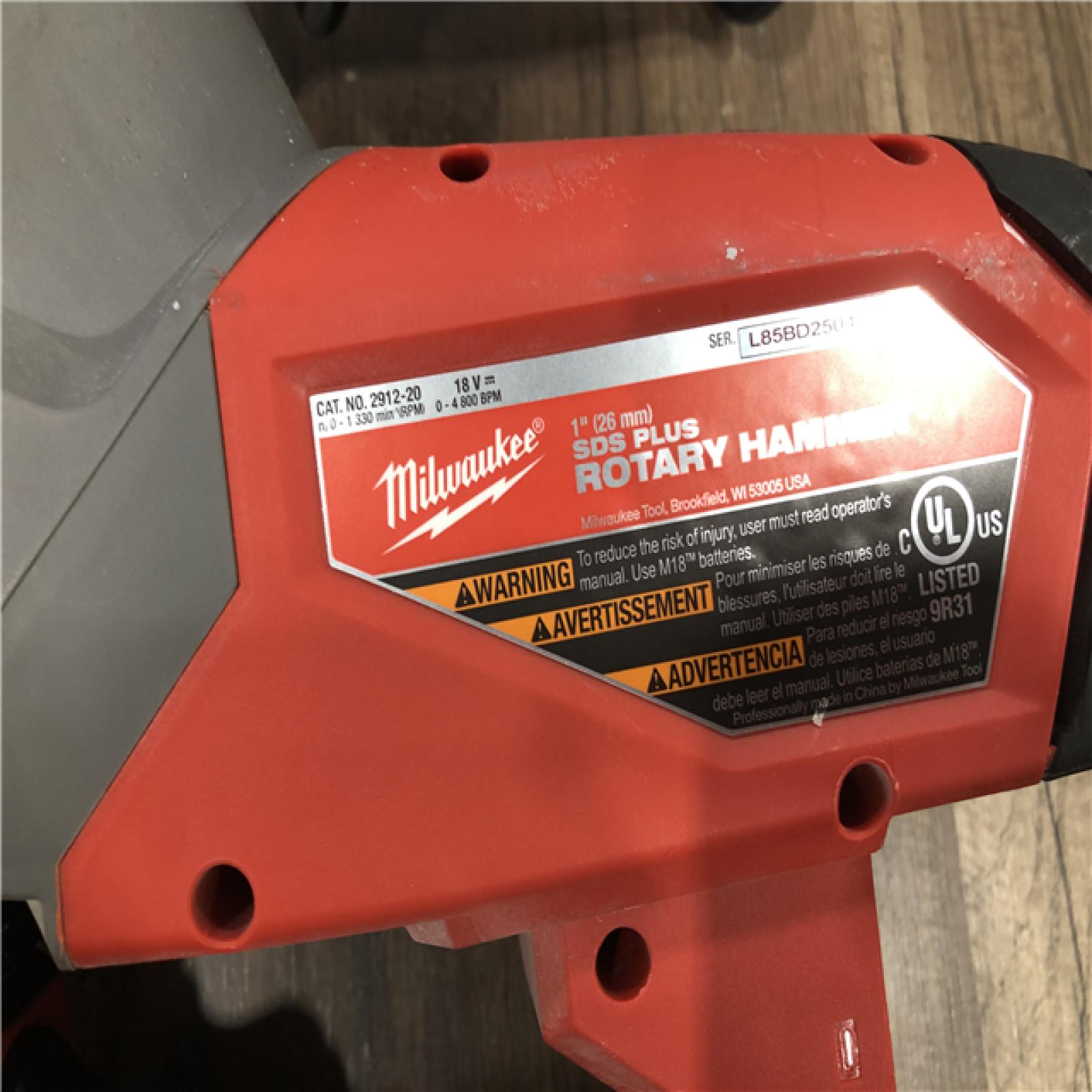 AS-IS Milwaukee FUEL 18V Lithium-Ion Brushless Cordless 1 in. SDS-Plus Rotary Hammer (Tool-Only)