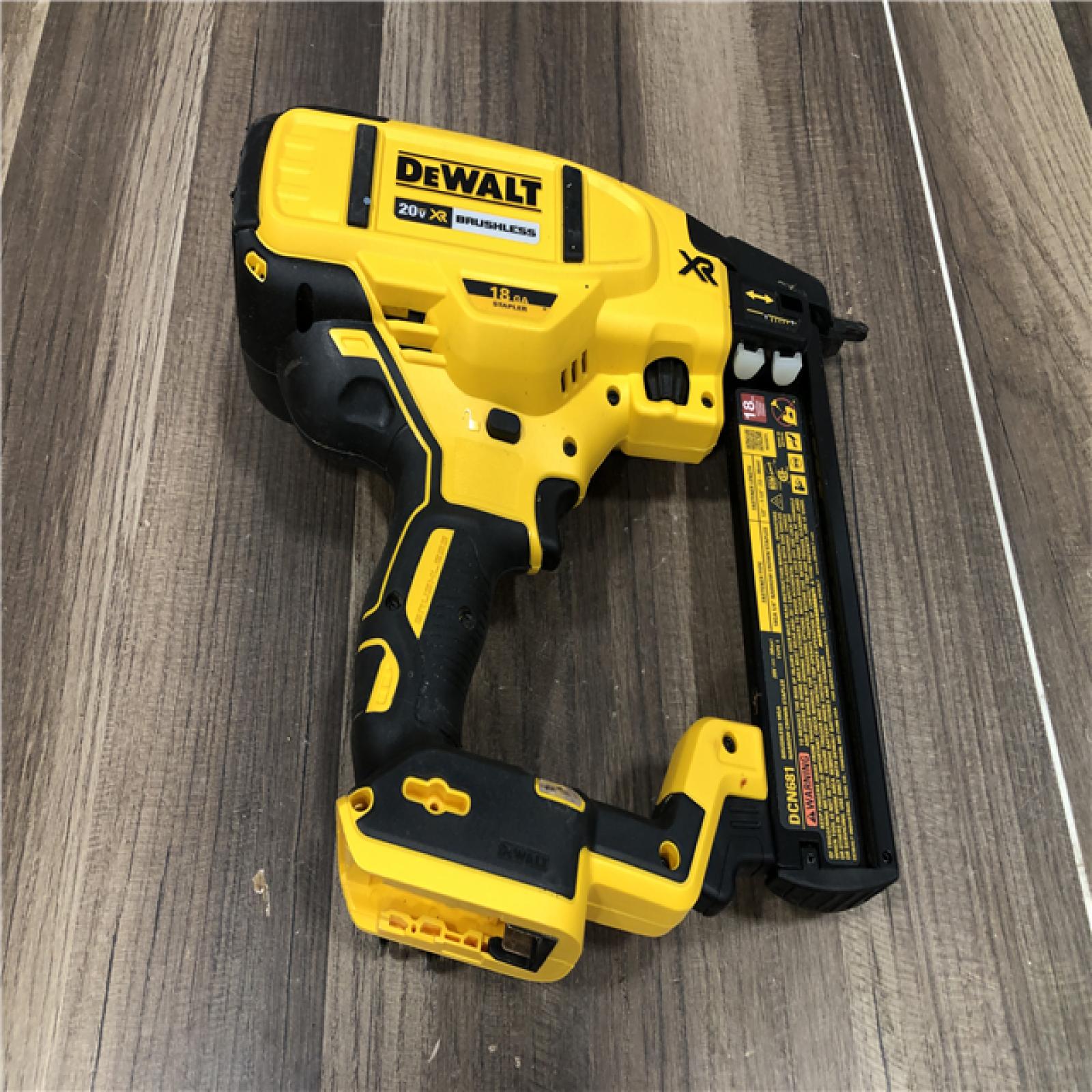 AS-IS DEWALT 20V MAX XR Lithium-Ion Cordless 18-Gauge Narrow Crown Stapler (Tool Only)