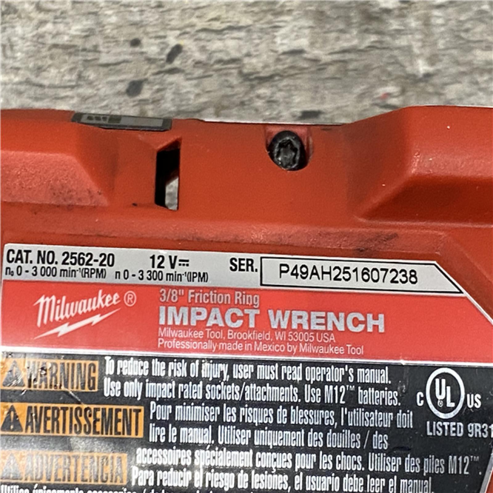 AS-IS Milwaukee FUEL 12V Lithium-Ion Brushless Cordless Stubby 3/8 in. Impact Wrench (Tool-Only)