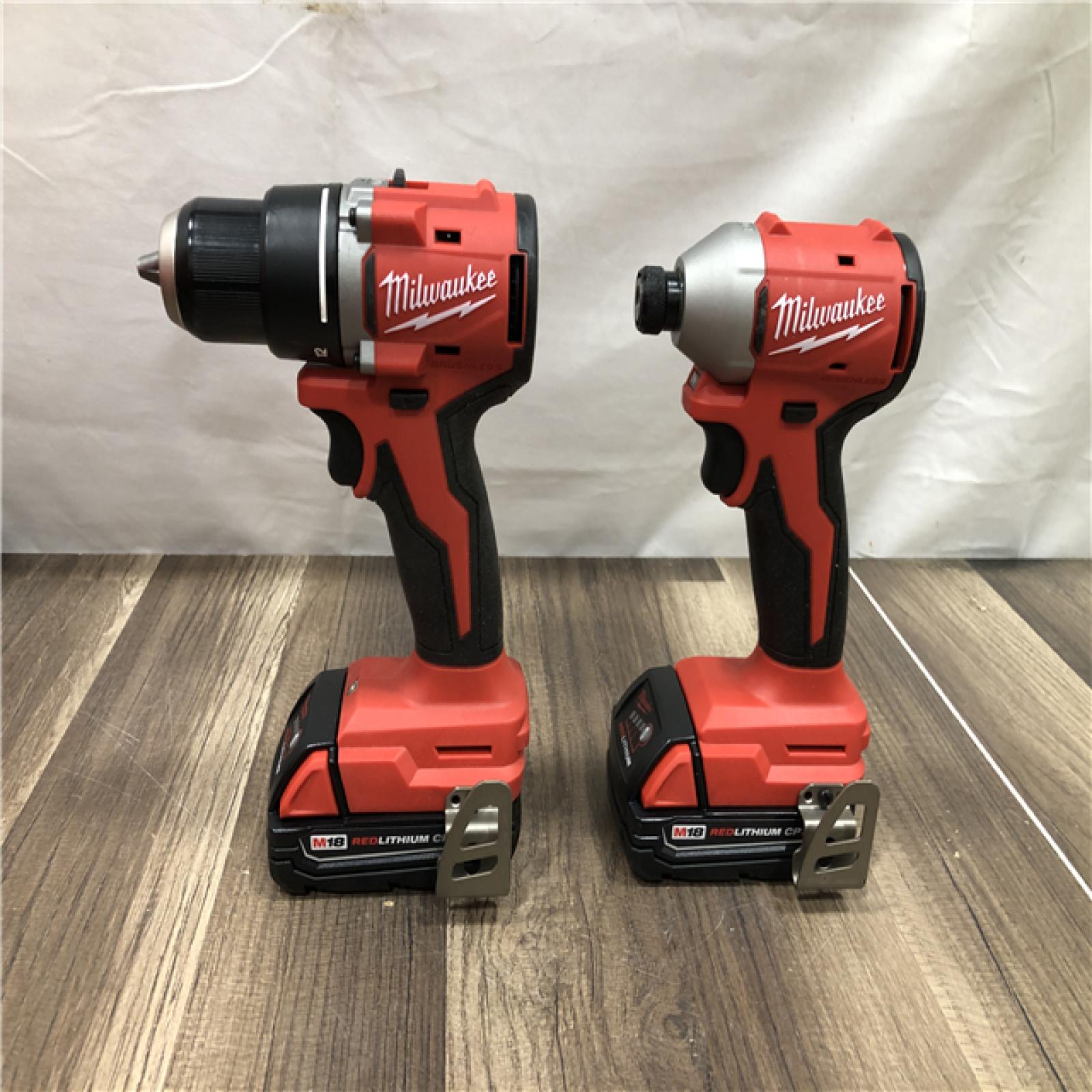 AS-IS Milwaukee 18V Lithium-Ion Brushless Cordless Compact Drill/Impact Combo Kit