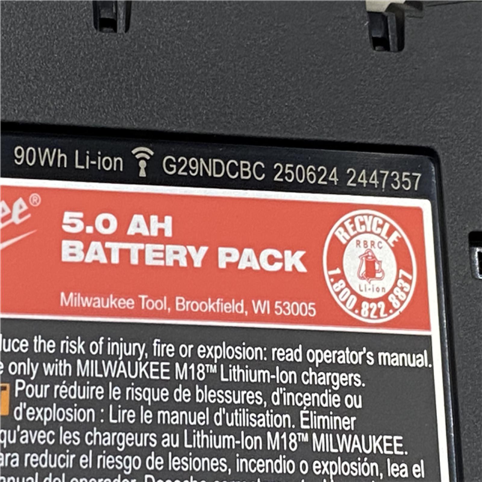 AS-IS Milwaukee 18-Volt Lithium-Ion XC Starter Kit with Two 5.0Ah Batteries and Charger