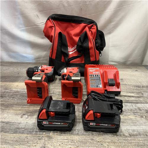 AS-IS Milwaukee 18V Lithium-Ion Brushless Cordless Compact Drill/Impact Combo Kit