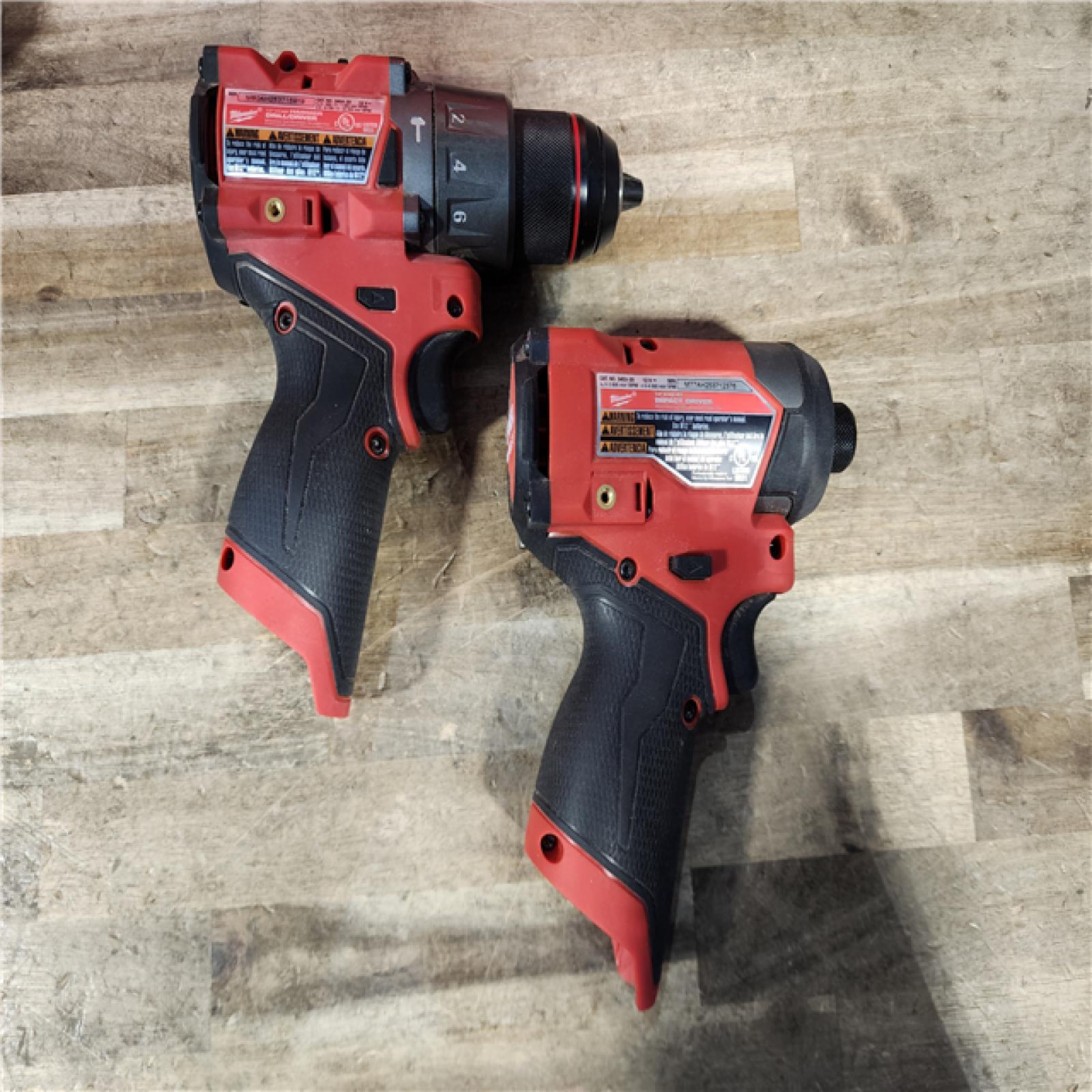 HOUSTON LOCATION - AS-IS Milwaukee FUEL 12-Volt Lithium-Ion Brushless Cordless Hammer Drill and Impact Driver Combo Kit