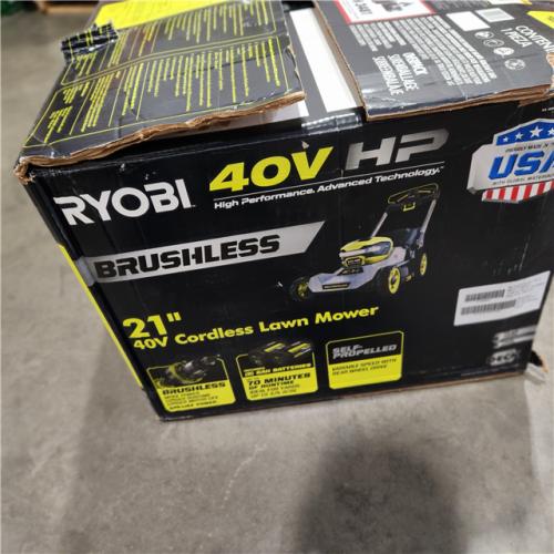 Dallas Location - As-Is RYOBI 40V HP Brushless 21 in. Cordless Battery Self-Propelled Lawn Mower with (2) 6.0 Ah Batteries and Charger