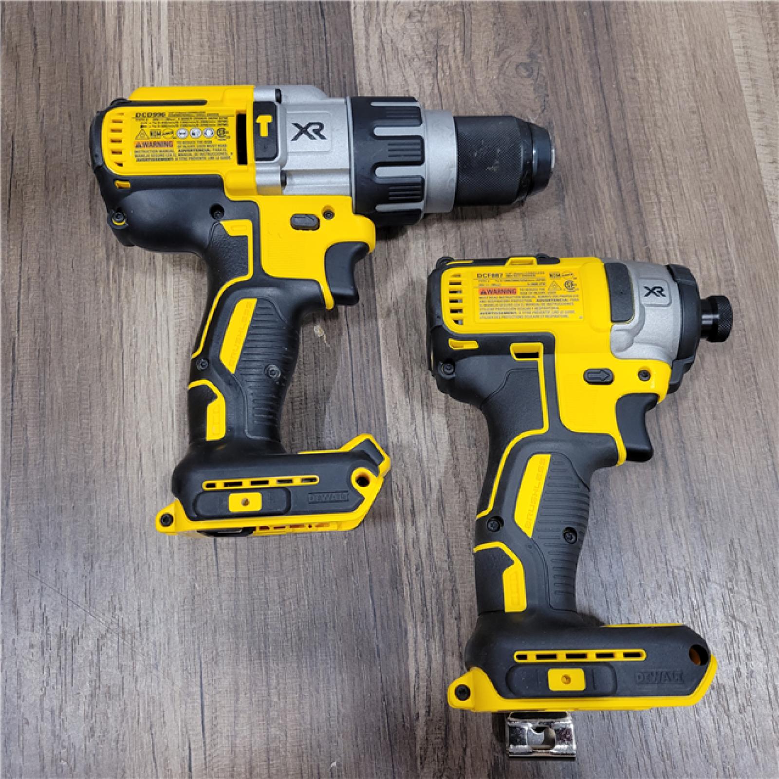 AS-IS  DEWALT 20V MAX Cordless Brushless Hammer Drill/Driver 2 Tool Combo Kit with FLEXVOLT ADVANTAGE