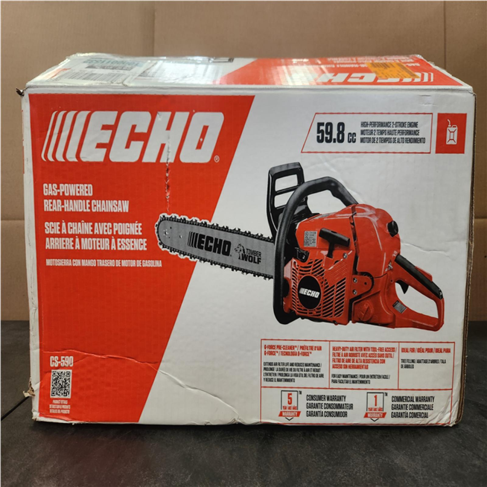 Phoenix LIKE NEW ECHO 20 in. 59.8 cc Gas 2-Stroke Rear Handle Timber Wolf Chainsaw