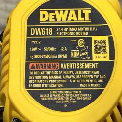 AS-IS DEWALT 12 Amp Corded 2-1/4 Horsepower Fixed and Plunge Base Router Kit