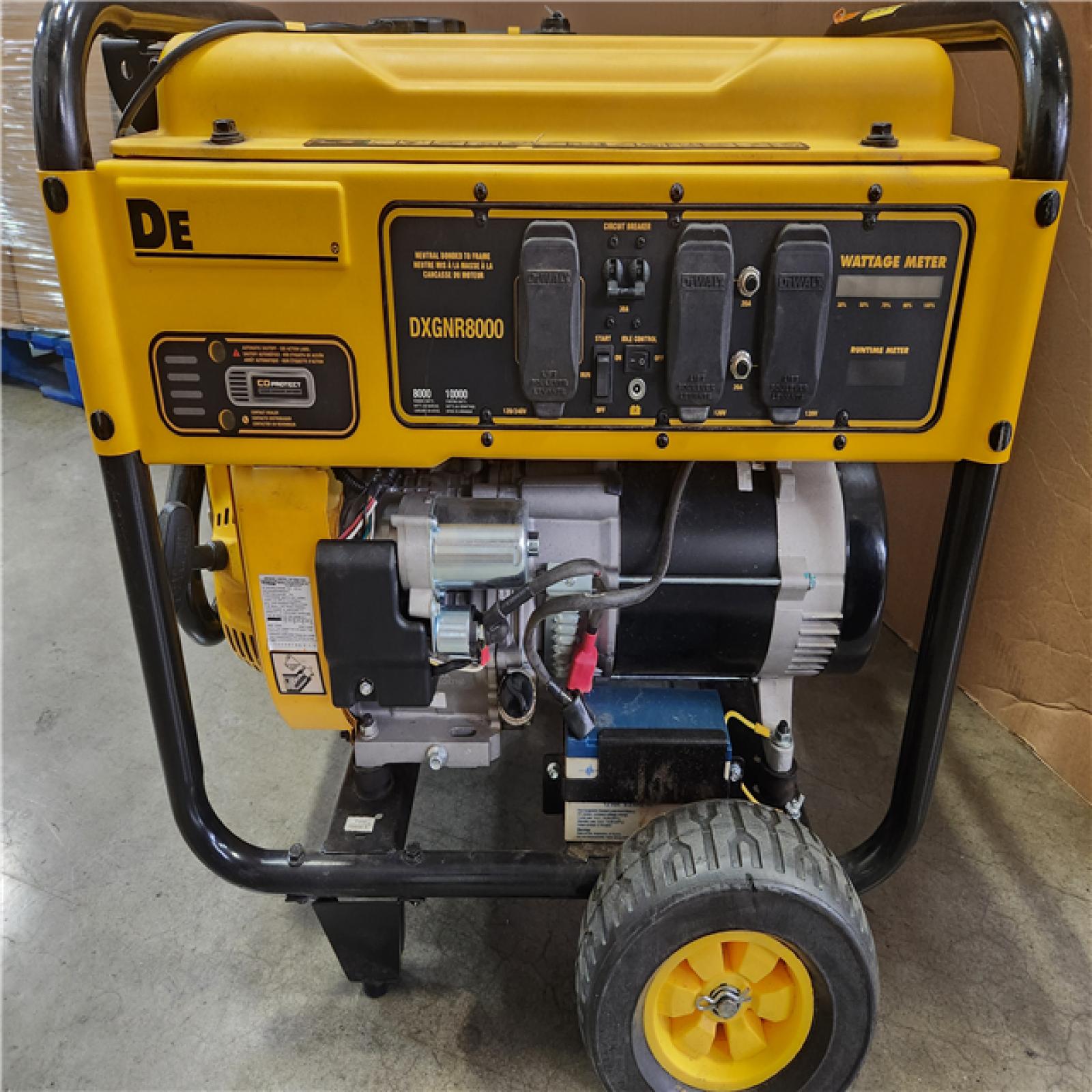 Phoenix AS-IS DEWALT 10000 / 8000-Watt Electric Start Gas Powered Portable Generator with Idle Control  GFCI Outlets and CO Protect-DXGNR8000
