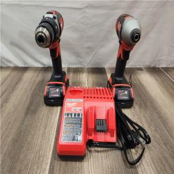 AS-IS- Milwaukee 18V Cordless Brushed 2-Tool Drill/Driver and Impact Driver Kit