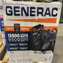 Dallas Location - As-Is Generac 12 500/9500-Watt Electric Start Tri Fuel Portable Generator
