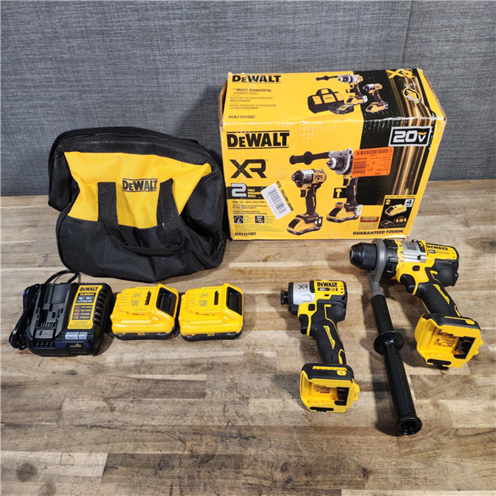 HOUSTON LOCATION - AS-IS DEWALT 20V MAX XR 2-Tool Combo Kit with POWERPACK - DCK2101QQ2