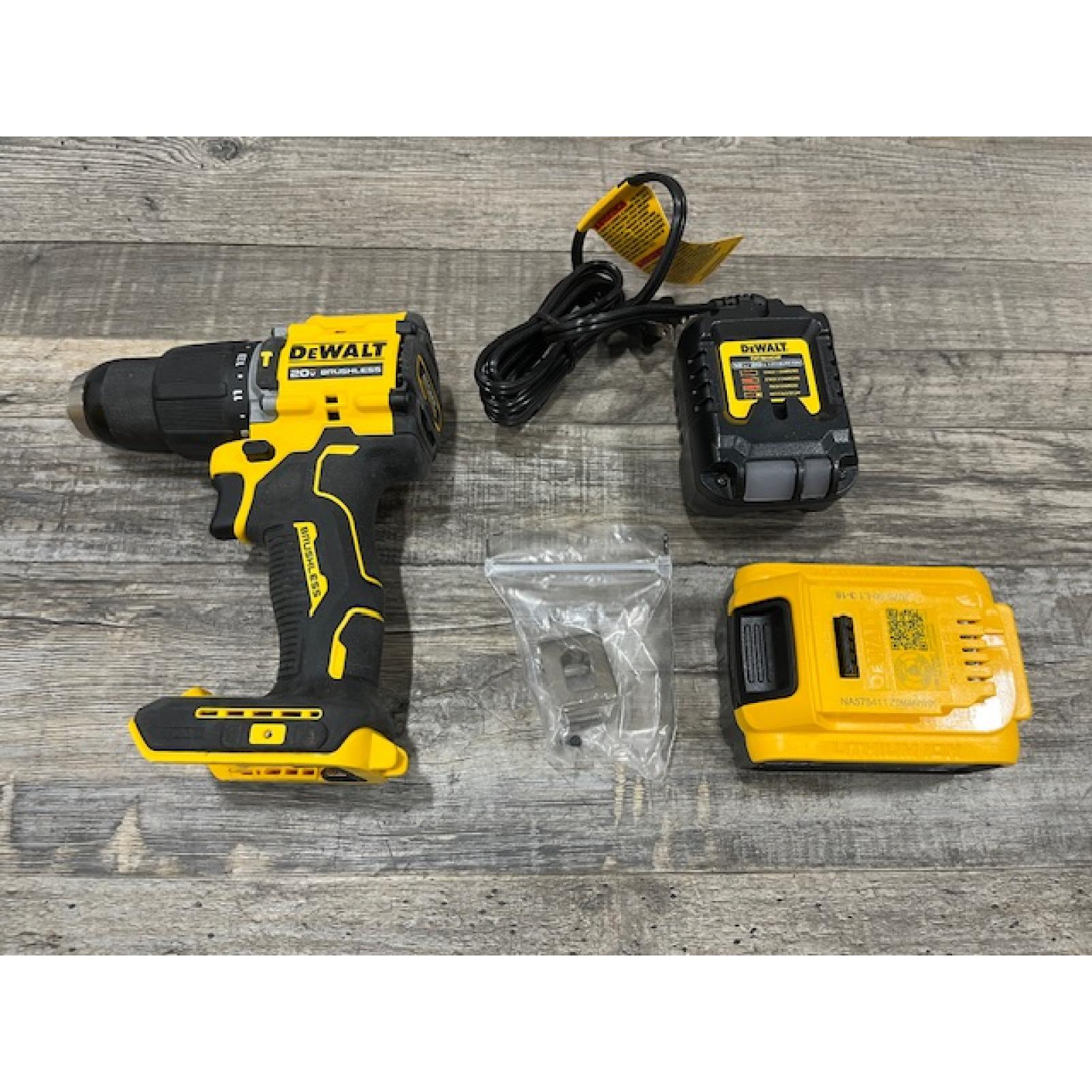 AS-IS DEWALT ATOMIC 20V Lithium-Ion Cordless 1/2 in. Hammer Drill Kit