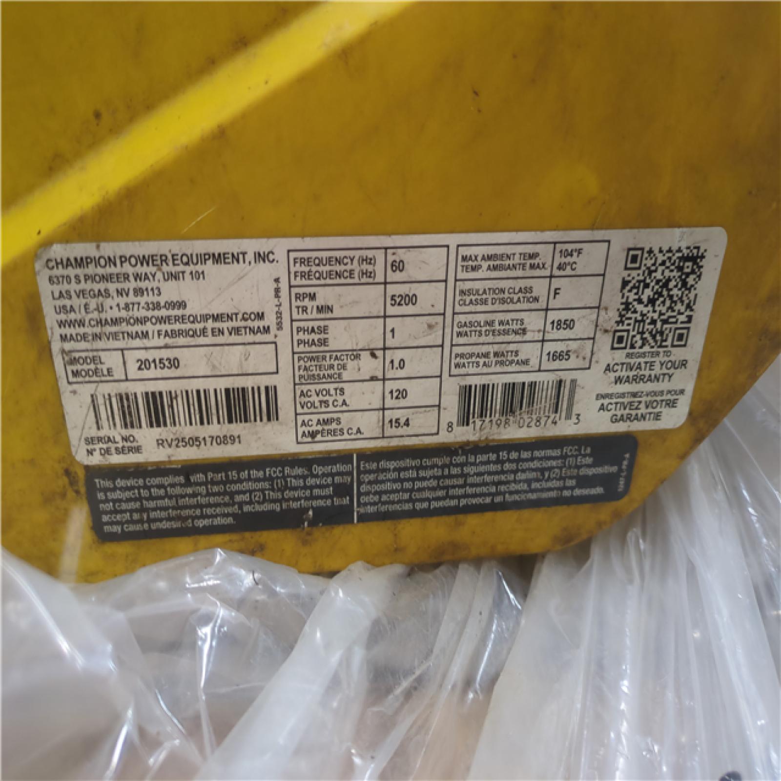 CALIFORNIA AS-IS CHAMPION PORTABLE POWER GENERATOR