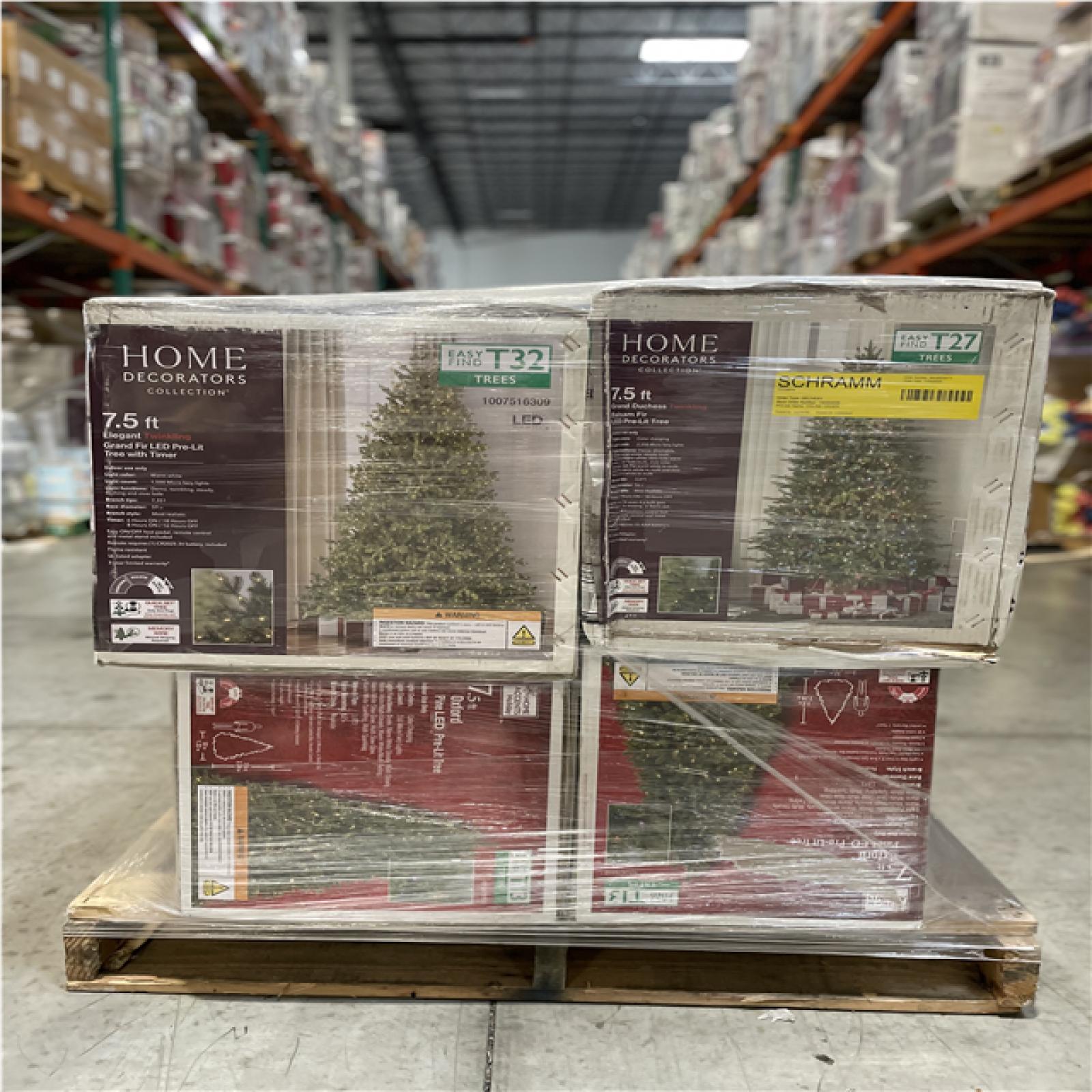 DALLAS LOCATION- AS-IS ASSORTED CHRISTMAS TREES PALLET