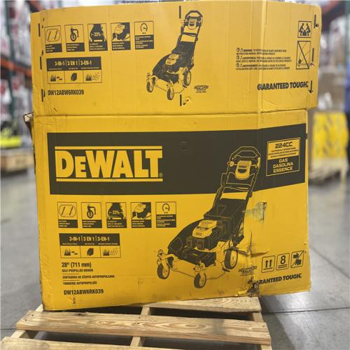 DALLAS LOCATION- AS IS! DEWALT 28 in. 224cc E-GOV Engine 3-in-1 Gas RWD Self-Propelled Lawn Mower
