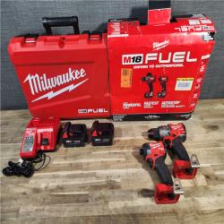 HOUSTON LOCATION - AS-IS MILWAUKEE FUEL 18V Lithium-Ion Brushless Cordless Hammer Drill and Impact Driver Combo Kit (2-Tool) with 2 Batteries