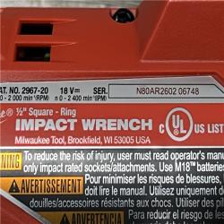 AS-IS Milwaukee FUEL 18V Lithium-Ion Brushless Cordless 1/2 in. Impact Wrench w/Friction Ring Kit