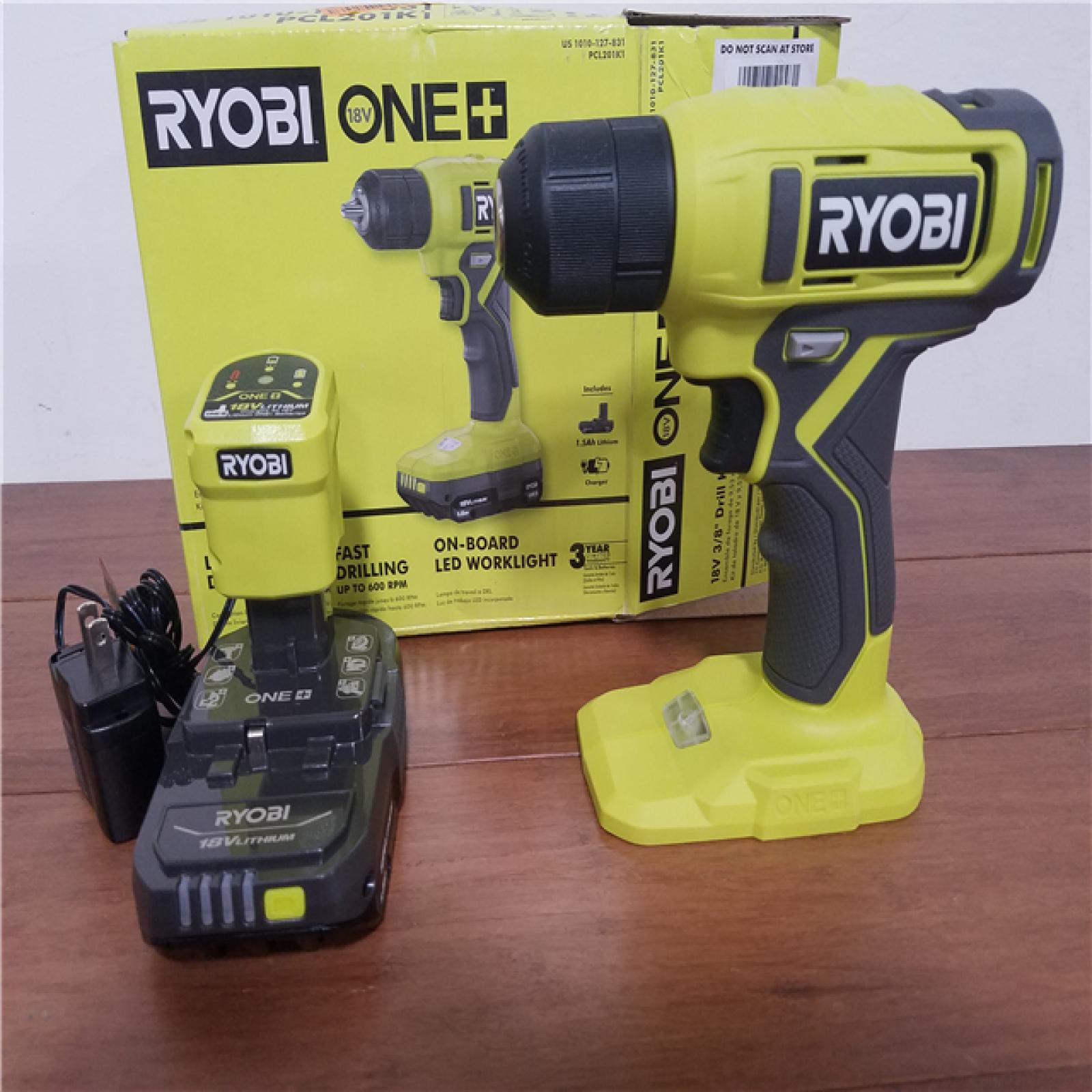 CALIFORNIA AS-IS RYOBI ONE+18V 3/8 DRILL KIT(TOOL ONLY)