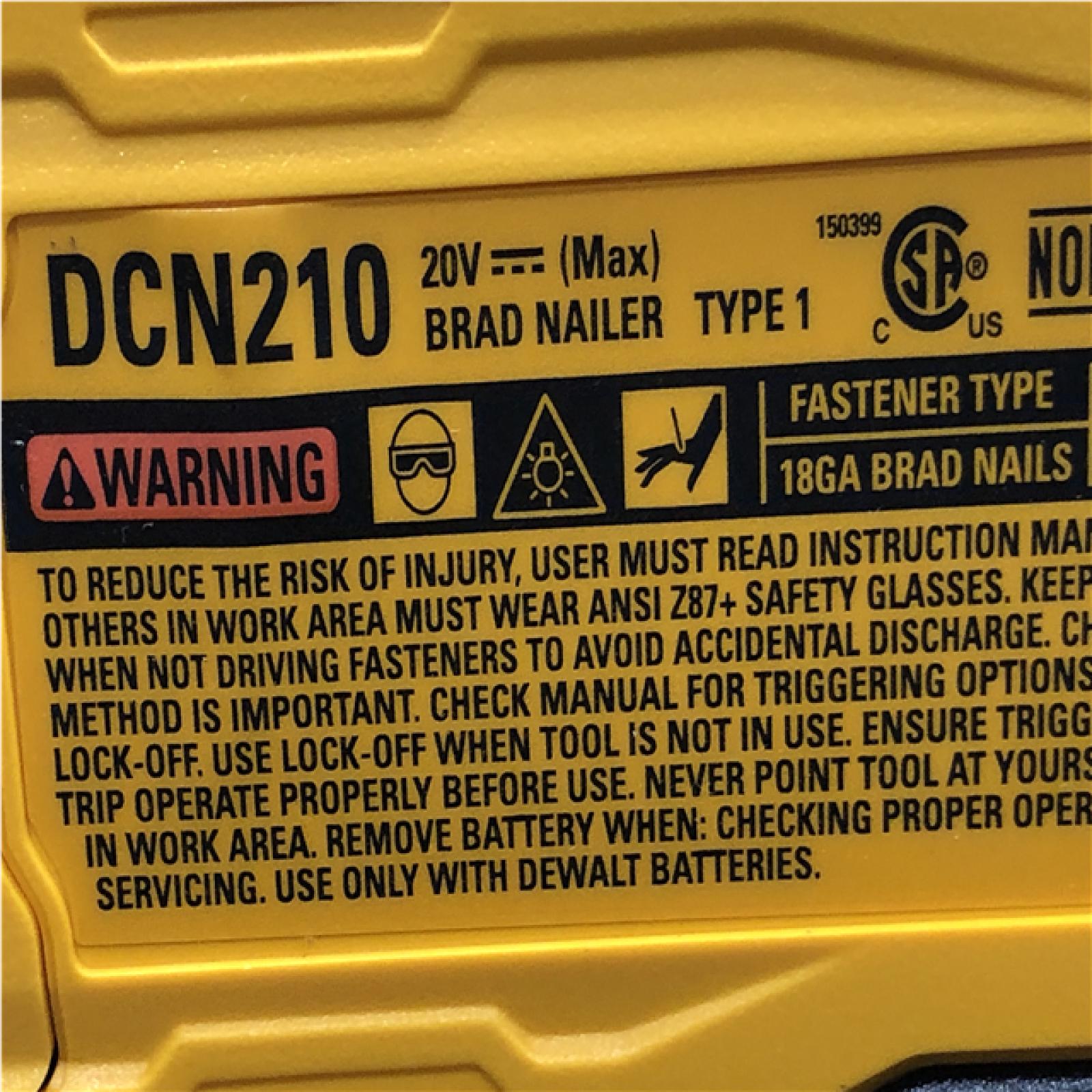 AS-S DEWALT 20V MAX XR 18 Gauge Cordless Brad Nailer (Tool Only)