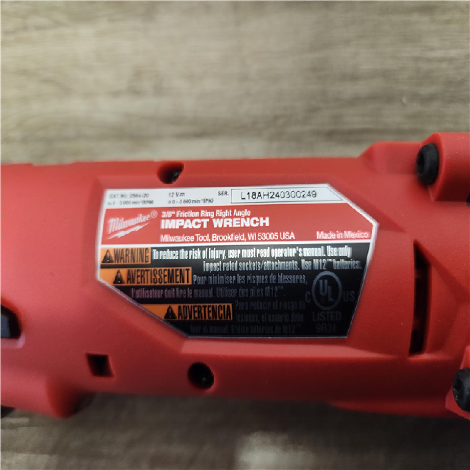 Phoenix Location NEW Milwaukee M12 FUEL 12V Lithium-Ion Brushless Cordless 3/8 in. Right Angle Impact Wrench (Tool-Only) 2564-20