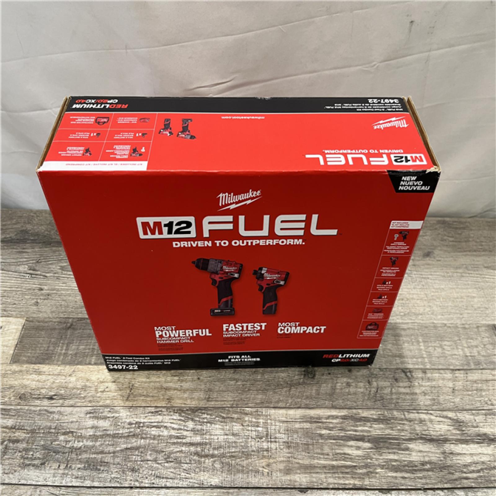 NEW - Milwaukee FUEL 12-Volt Lithium-Ion Brushless Cordless Hammer Drill and Impact Driver Combo Kit