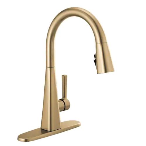 NEW! - Lenta Gold Single-Handle Pull-Down Sprayer Kitchen Faucet with ShieldSpray Technology in Champagne Bronze -(3 UNITS)