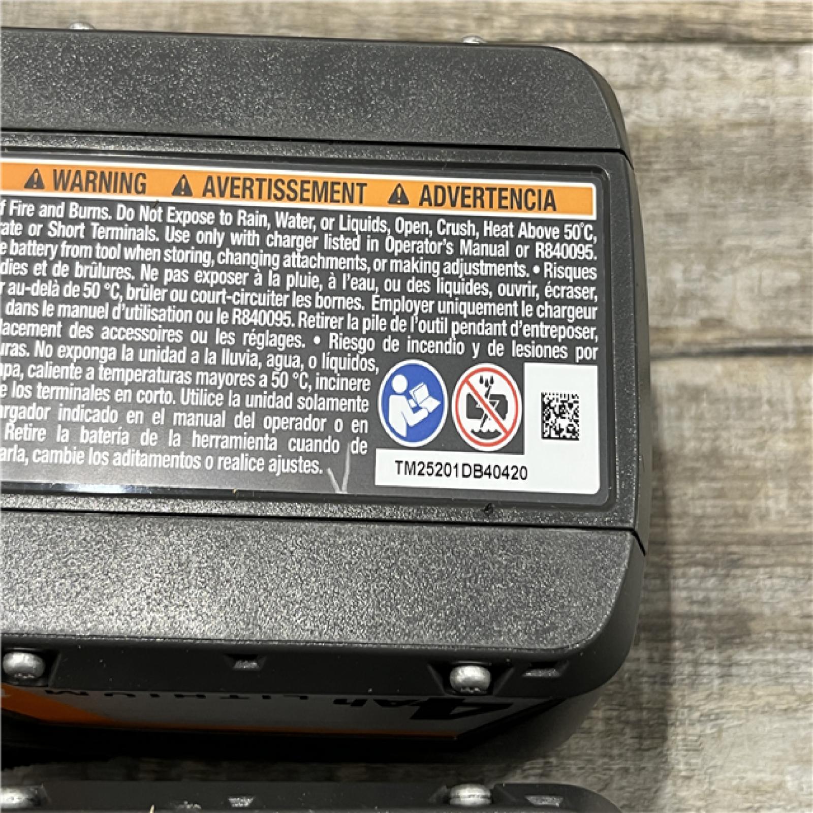 AS-IS RIDGID 18V Lithium-Ion (2) 4.0 Ah Battery Starter Kit