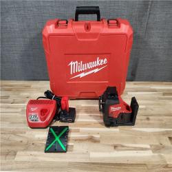 HOUSTON LOCATION - AS-IS Milwaukee  12-Volt Lithium-Ion Cordless Green 250 ft. 3-Plane Laser Level Kit