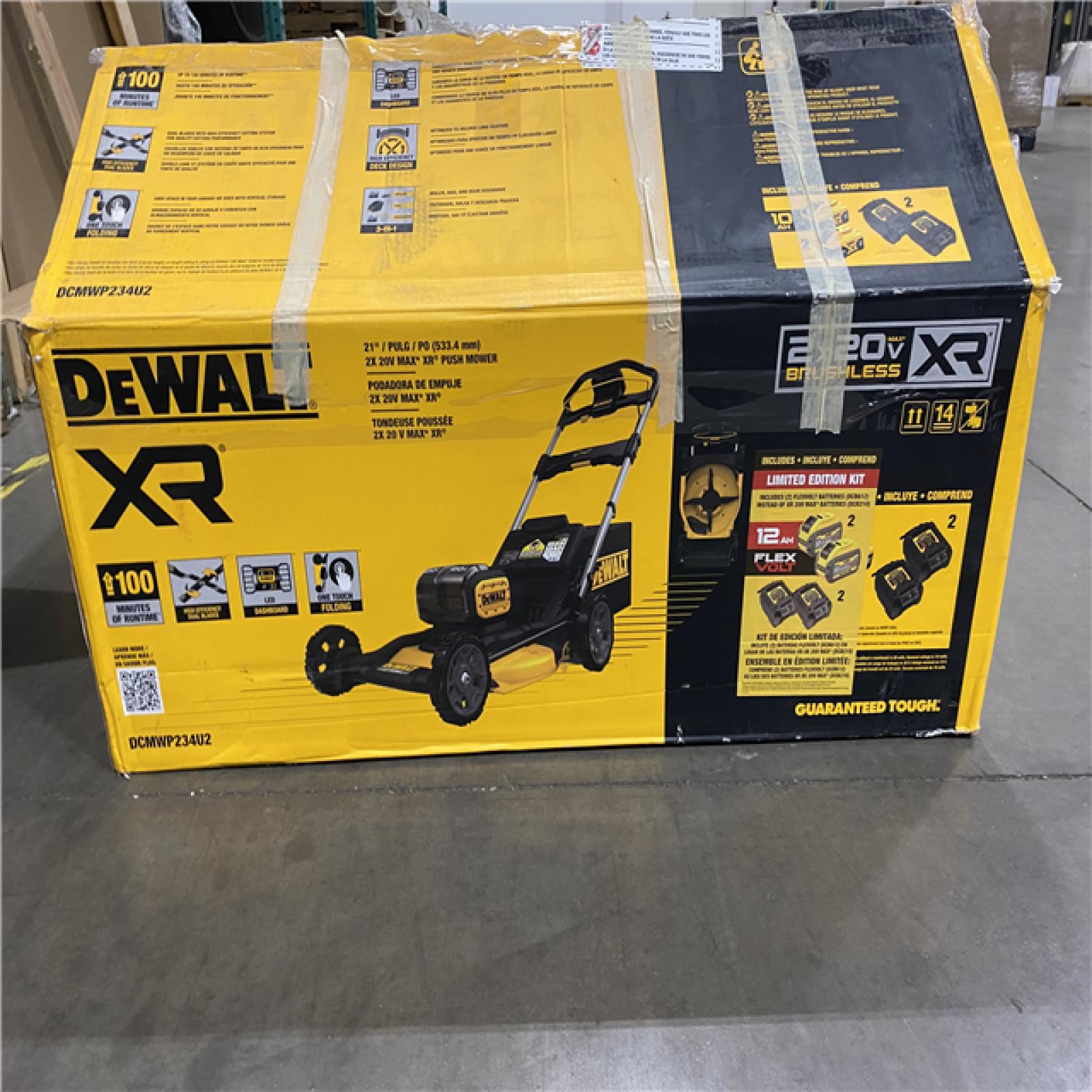 As- Is -DEWALT 2x20V MAX 21 in. Cordless Battery Powered Push Lawn Mower Kit with (2) 10 Ah Batteries and Chargers