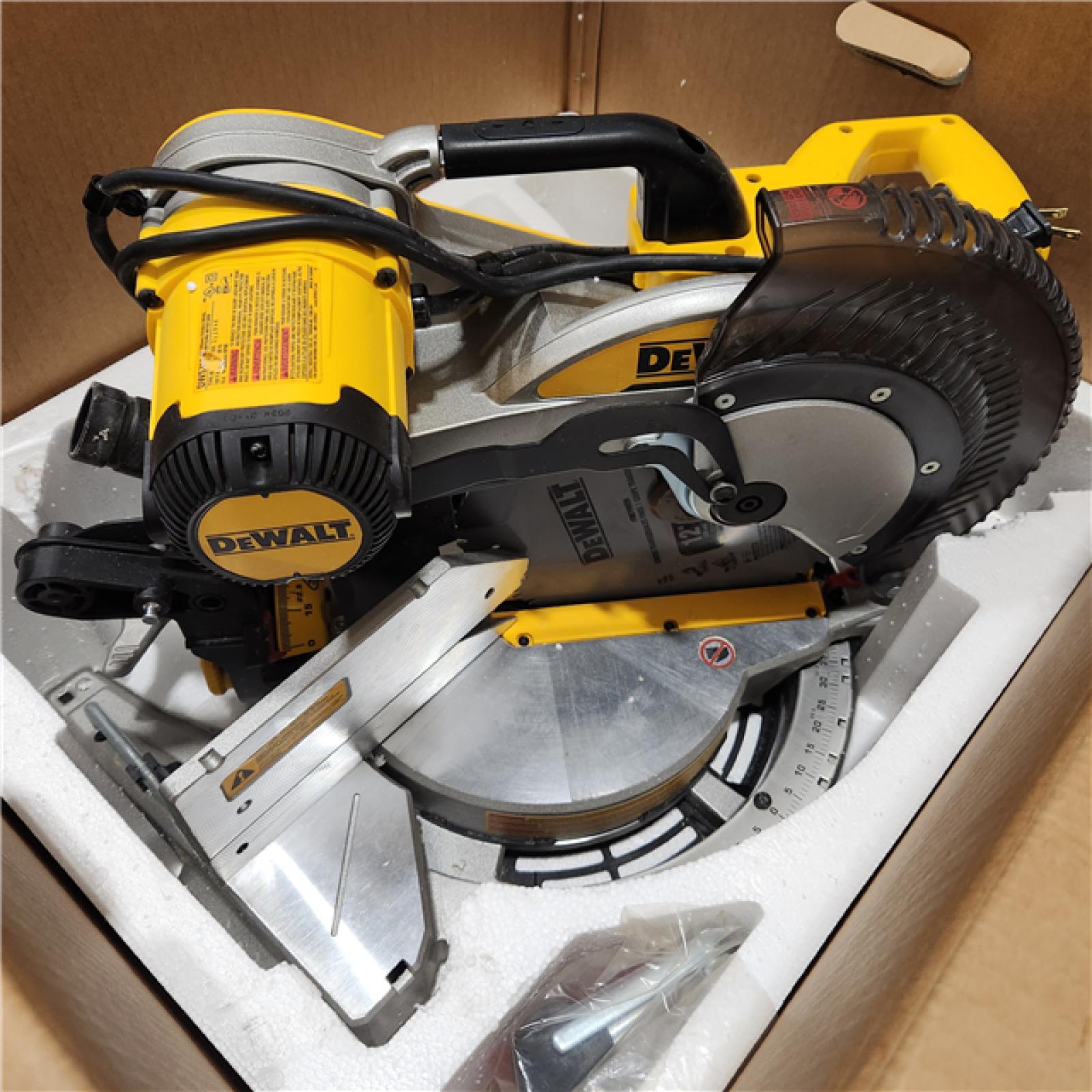 As-Is- DeWalt 15 Amp Corded 12 in. Compound Double Bevel Miter Saw