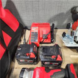 HOUSTON LOCATION - AS-IS MILWAUKEE 7 TOOL COMBO KIT W/ (2) BATTERY & CHARGER