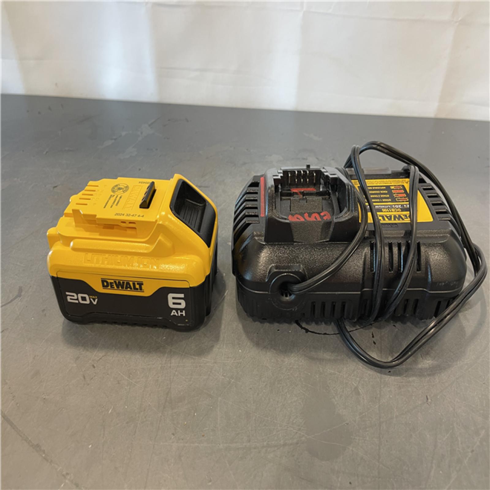 AS-IS - DEWALT 20V MAX Lithium-Ion 6.0Ah Battery w/ 6 Amp Output Charger